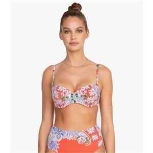 NWT- JOHNNY WAS DREW 2 PIECE SWIM BIKINI- SIZE SMALL- STRUCTURED TOP & HIGH WAIS